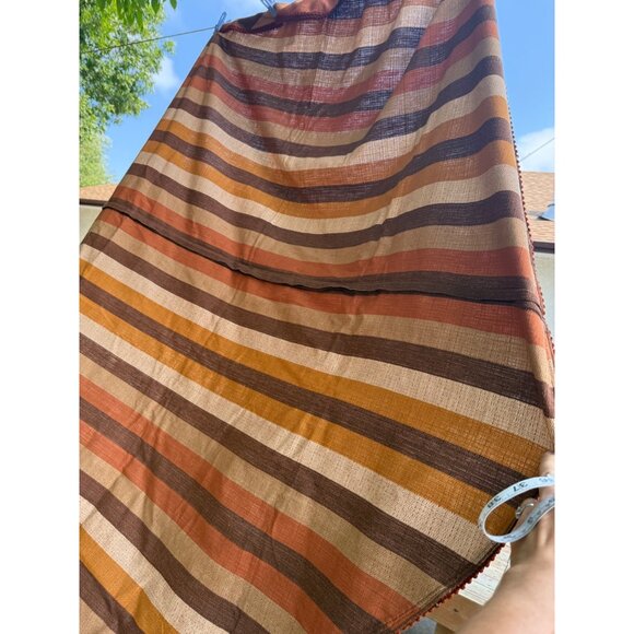 70s Fall Stripes Round Tablecloth Custom Made 62" Diameter - Picture 5 of 7